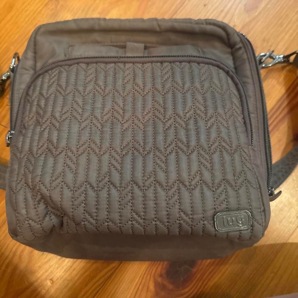 LUG Quilted Backpack Taupe Brown Travel Work School Bag